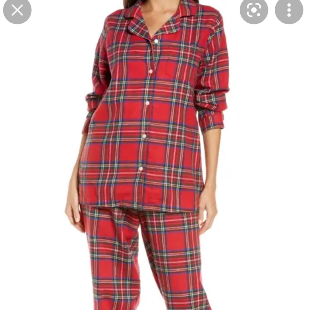 L.L. Bean Red Plaid Flannel Pajama Set
